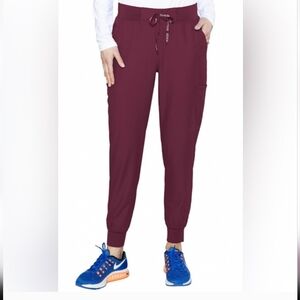 Med Couture Scrub Jogger Pants Women's Burgundy Jogger Pants X Small